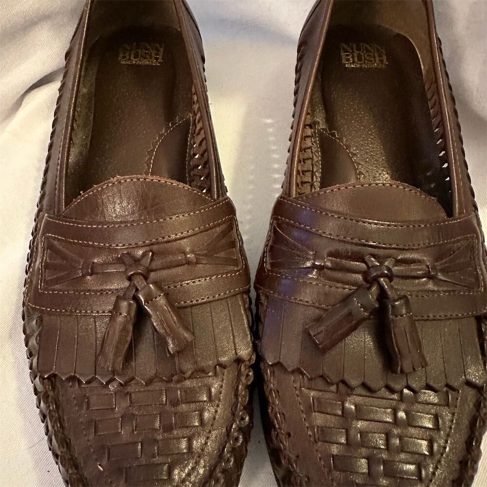 Nunn Bush Men's Brown Leather Kiltie Tassel Loafers Size 8